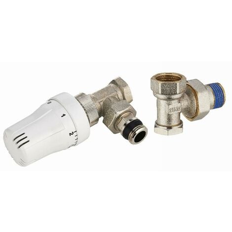 Set thermostatisches Heizkörperventil Eckventil mit Außengewinde M1/2' (15x21) + Einstellbogen mit Außengewinde M1/2' (15x21) NOYON & THIEBAULT - 803568