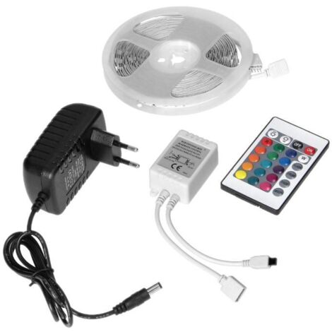 Set tira led 12v 5050 7w/m ip20 c/contr.+ fuente alim.orno ld-8/3m/rgb/set