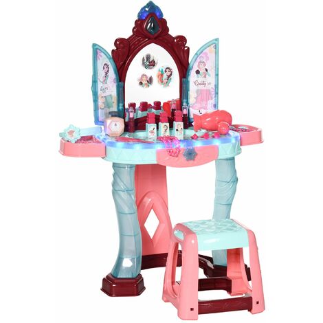 Set Toeletta con Sgabello per Bambini con Luci Musica e Accessori