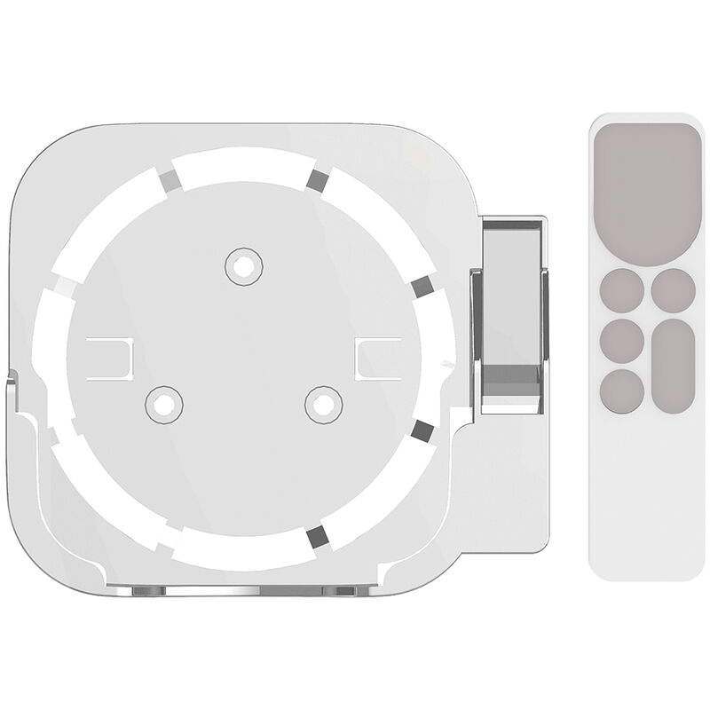 

Set-top box de pared con soporte para control remoto Juego de funda protectora compatible con Apple TV2 / 3/4/5/6 Blanco + Blanco, Blanco Blanco