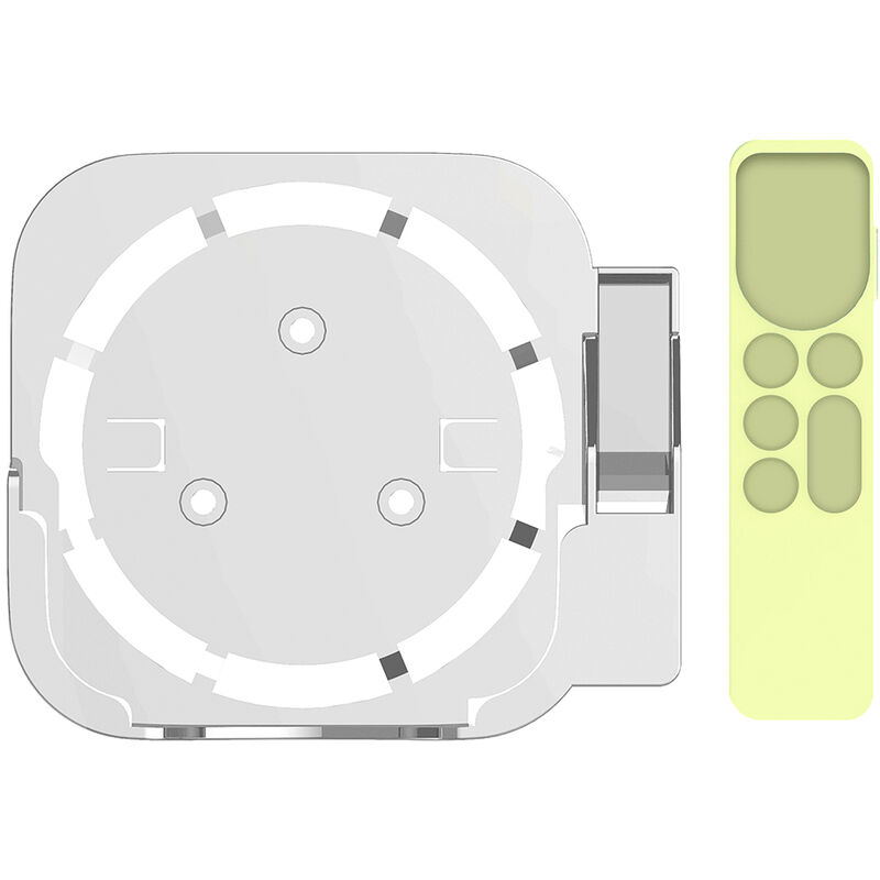 

Set-top box de pared con soporte para control remoto Juego de funda protectora compatible con Apple TV2 / 3/4/5/6 Blanco + Verde, Blanco verde