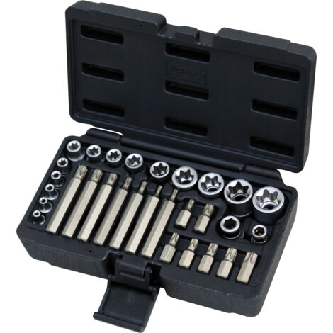 Set TORX®, 1/4'' - 3/8'' - 1/2'' - E4 a E24 - T20 a T55 - 30 pezzi