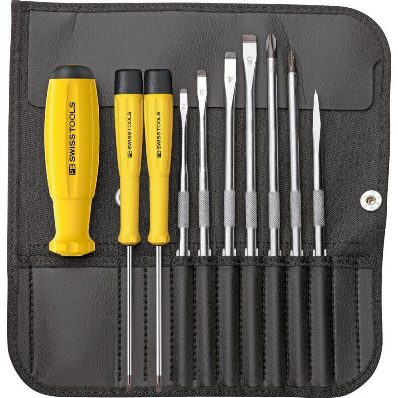 Pb Swiss Tools - Set Tournevis esd mit Lames interchangeables 10-unités in Pochette enroulable