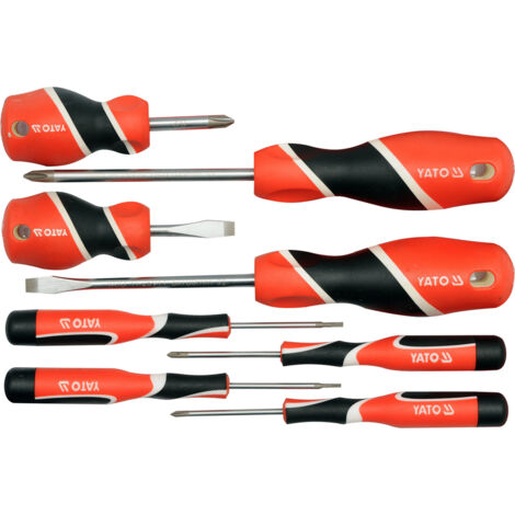 Set tournevis Yato YT-25980 noir acier 8 pièces