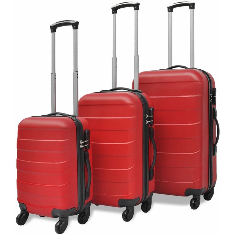 

Set Trolley Maleta Rigida Tres Uds. Rojo
