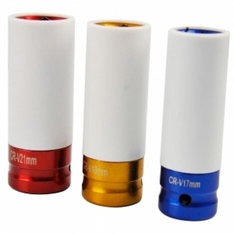 Set Tuerca Rueda de Aleación profunda de pared delgada impacto 1/2'' Drive 17mm 19mm 21mm