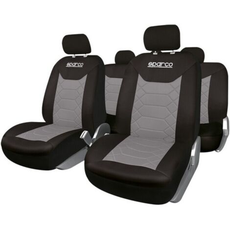 Set universale  SPC1016 coprisedili auto completo nero e grigio nido d'ape