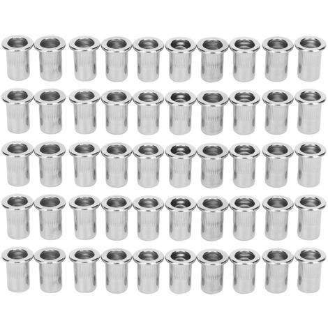 Set unsichtbarer Nietmuttern [Edelstahl] M6-Rippenmuttern, 50-teilig