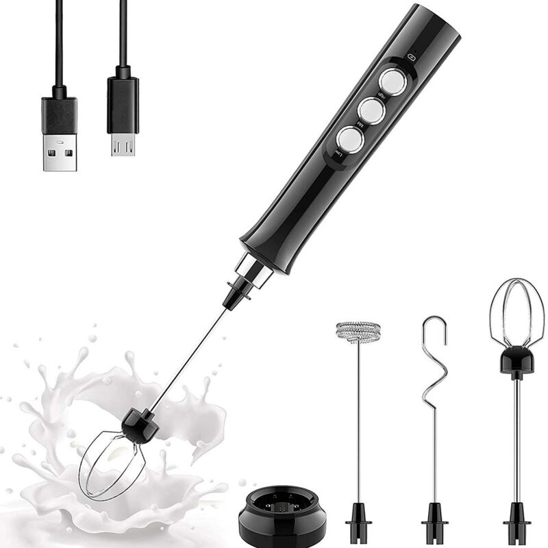 Tinor - Set usb Rechargeable Electric Milk Frother for Coffee Cappuccino Egg Whisk