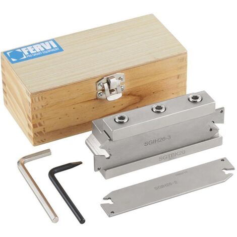 Set utensili da taglio troncatore per esterno per tornio metallo Fervi t090