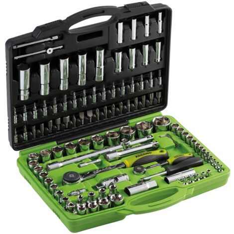 SET VALIGETTA 108 PZ UTENSILI INSERTI CHIAVI A BUSSOLA 1/4"-1/2" FASANO