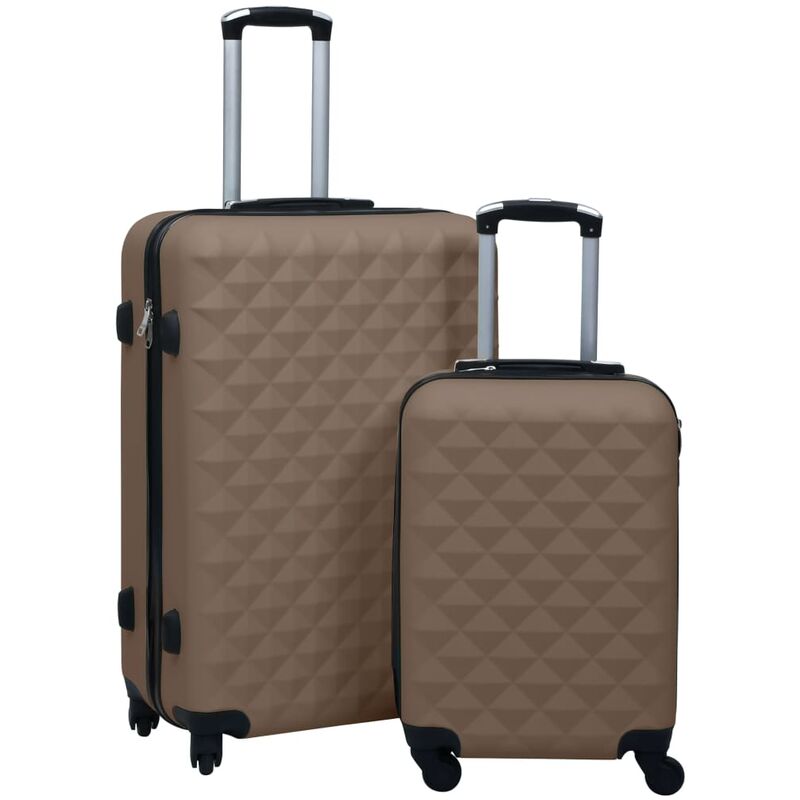 Set Valigie Trolley a Custodia Rigida 2 pz Marrone...