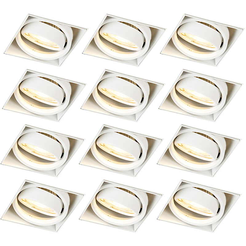 Image of Set of 12 Recessed Spotlights White&hellip;