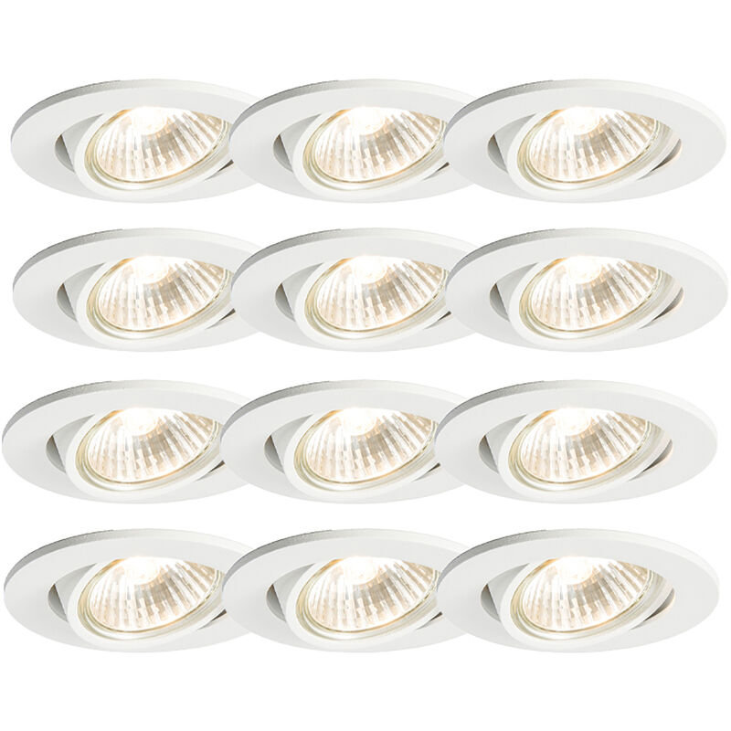 Image of Set of 12 Recessed Spotlights White&hellip;
