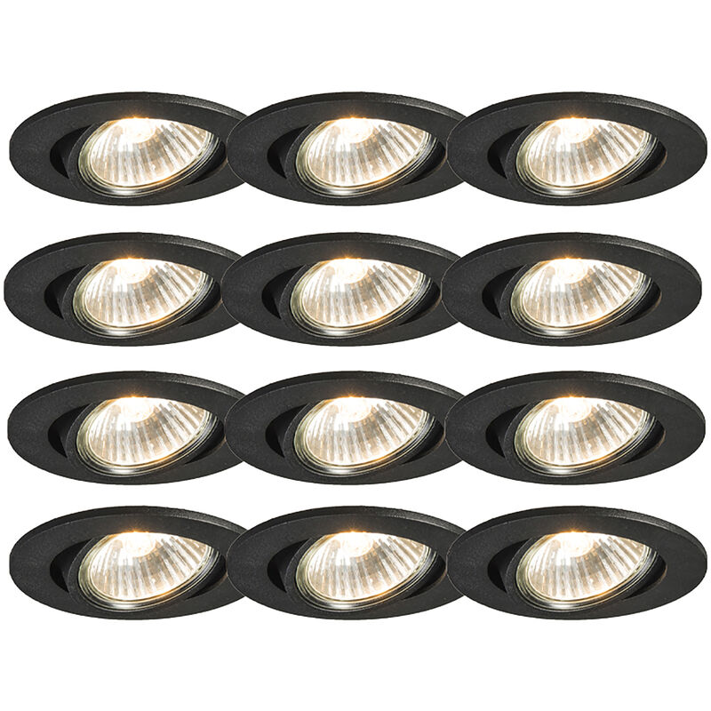 Image of Set of 12 Recessed Spotlights Black&hellip;