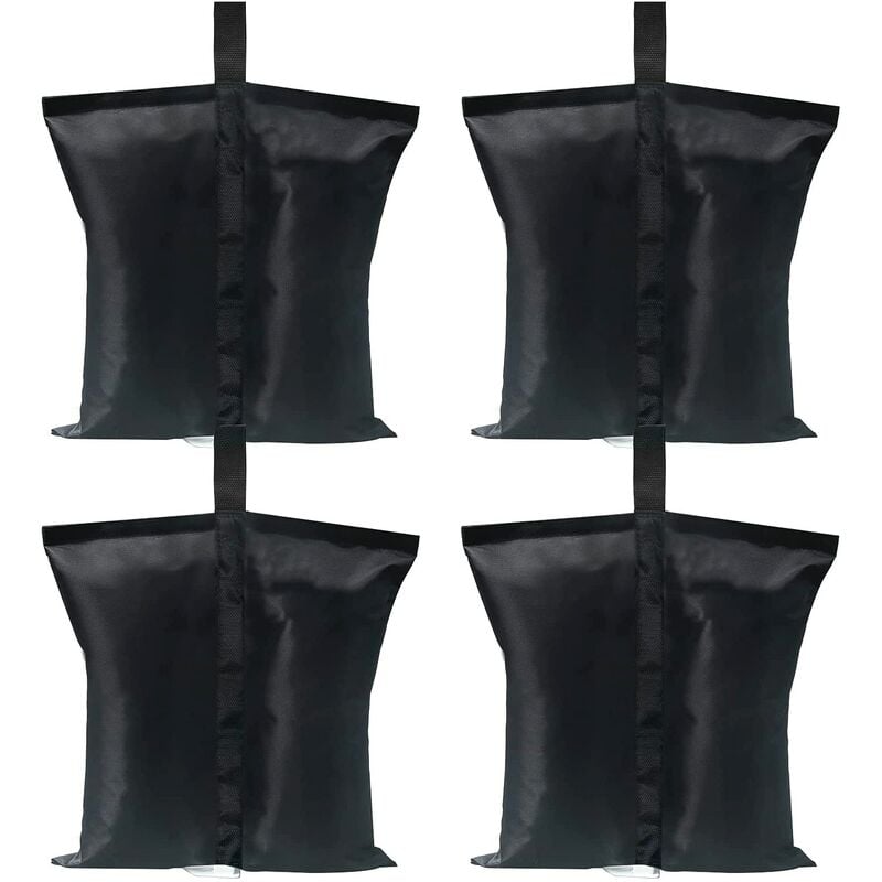 Set van 4 zandzakken voor bevestiging, pvc, 7-9KG, zwart
