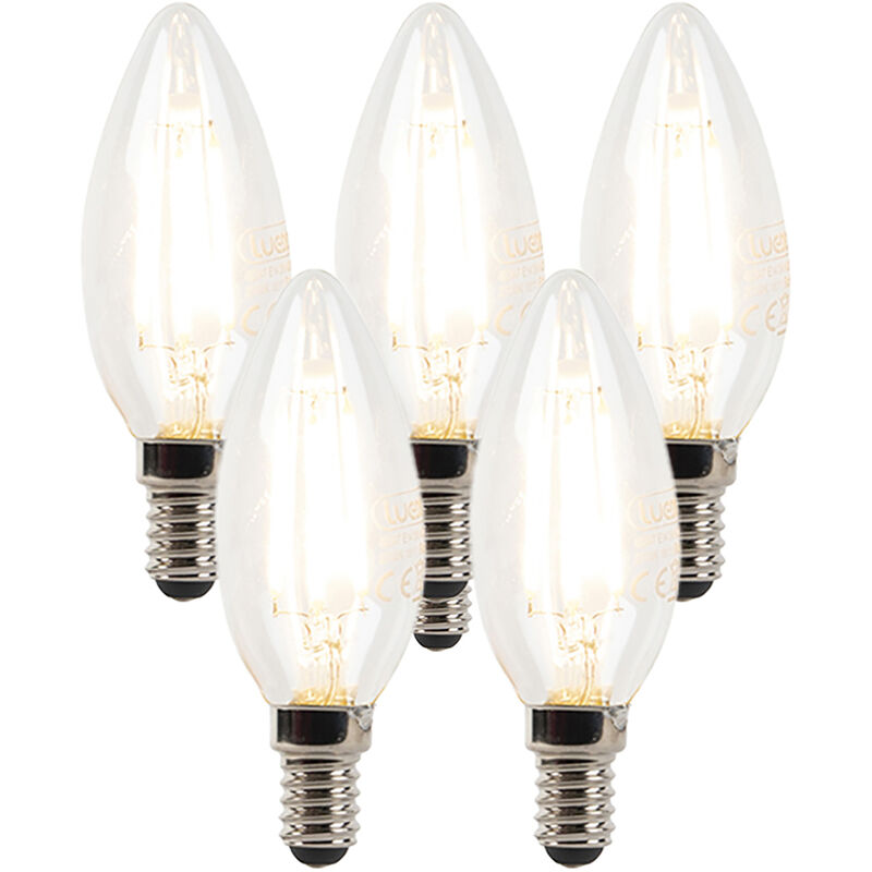 Luedd - Set Mit 5 Dimmbaren E14-led-kerzenlampen B35 Klar 3w 250 Lm 2700k