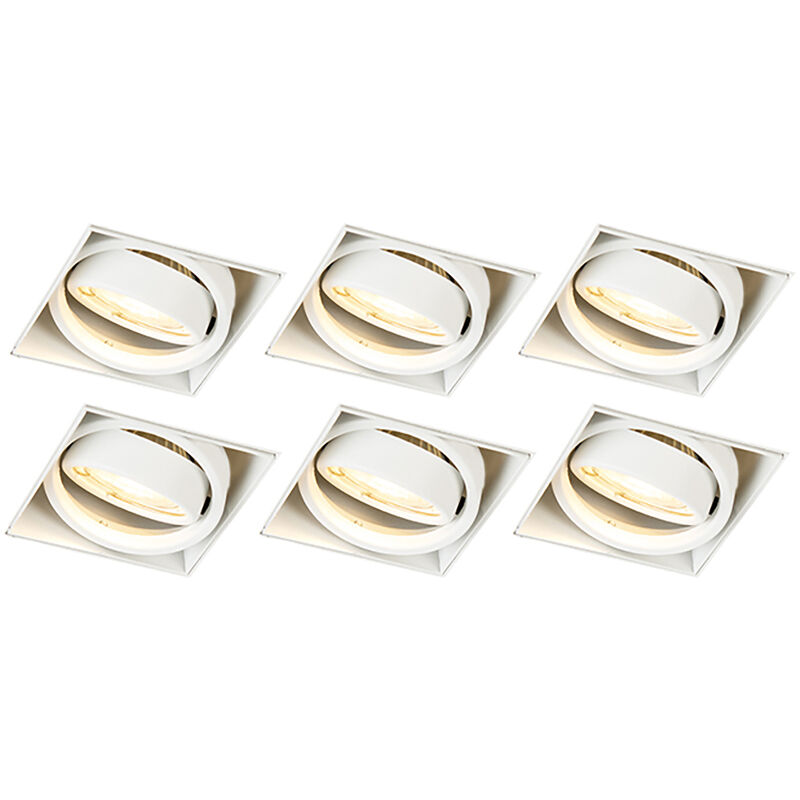 Image of Set of 6 Recessed Spotlights White&hellip;