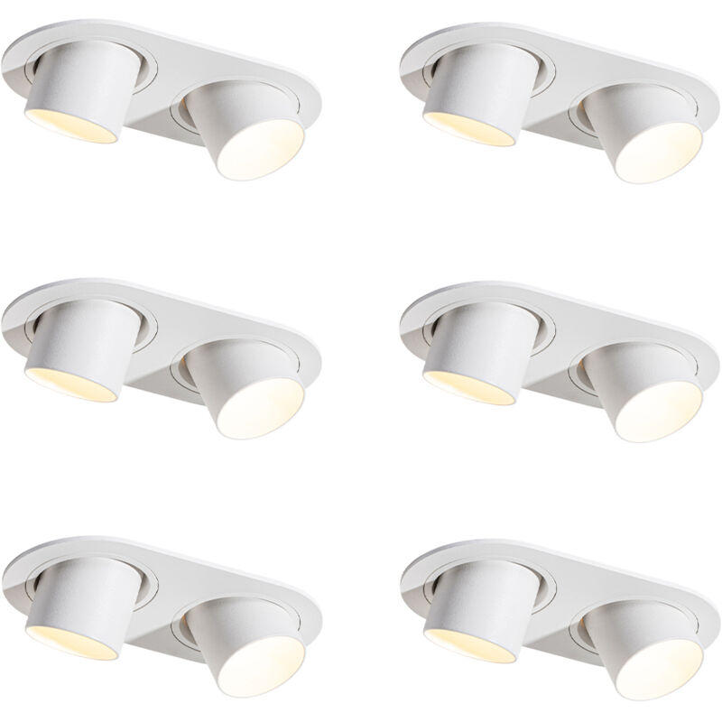Image of Set of 6 Recessed Spotlights White&hellip;