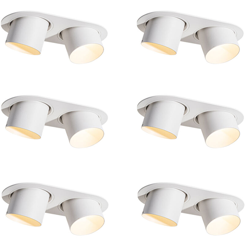 Image of Set of 6 Recessed Spotlights White&hellip;