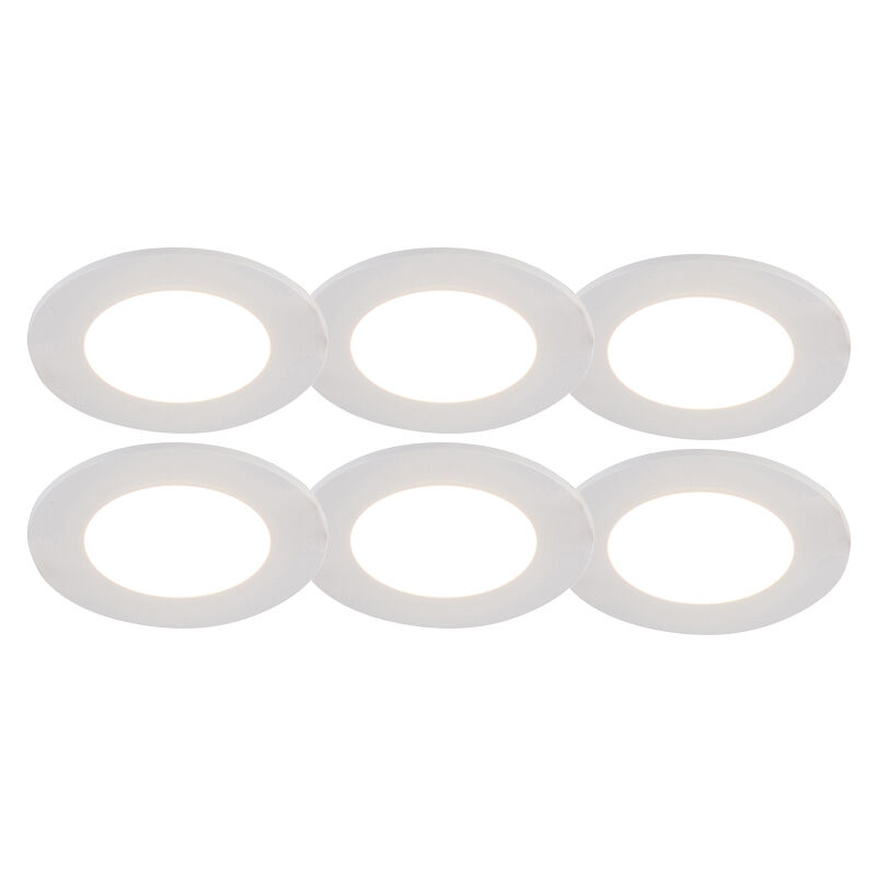 Set of 6 recessed spots white incl. LED 3-step dimmable IP65 - Blanca