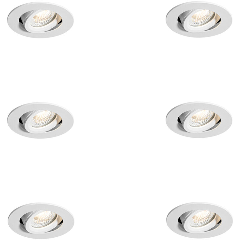 Image of Set of 6 Recessed Spotlights White&hellip;