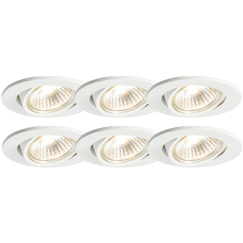 Image of Set of 6 Recessed Spotlights White&hellip;