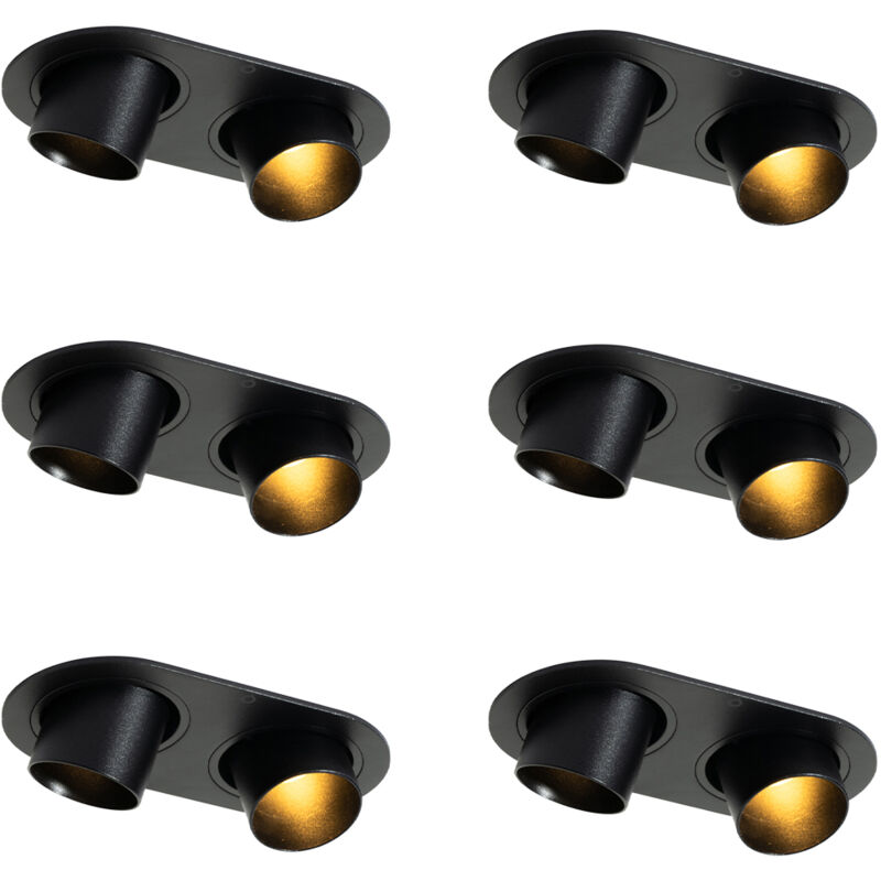 Image of Set of 6 Recessed Spotlights Black&hellip;