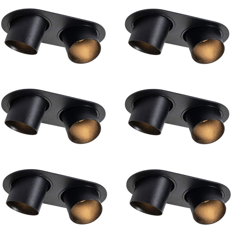 Image of Set of 6 Recessed Spotlights Black&hellip;