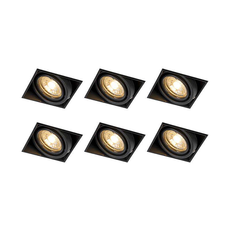 Image of Set of 6 Recessed Spotlights Black&hellip;
