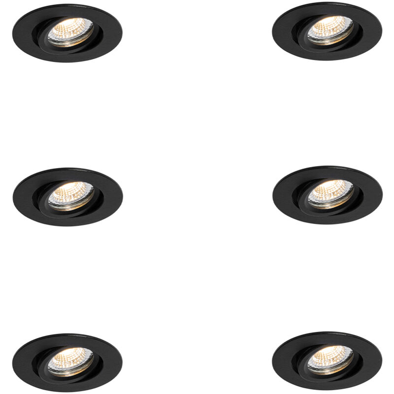 Image of Set of 6 Recessed Spotlights Black&hellip;