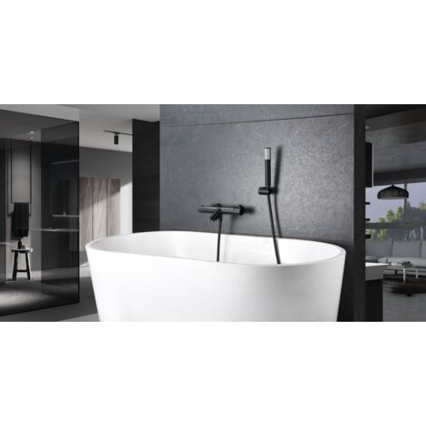 Set Vasca-doccia Termostatico Genova Nero Opaco Imex Imex Btg053 4ng