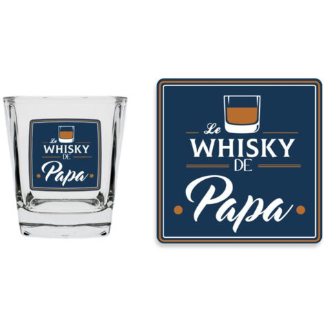 Set verre à whisky et dessous de verre le whisky de papa