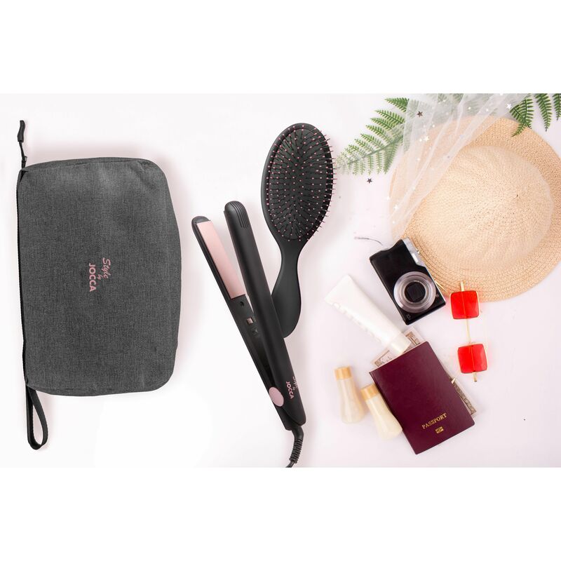 

Set viaje plancha de pelo + cepillo de pelo - Jocca