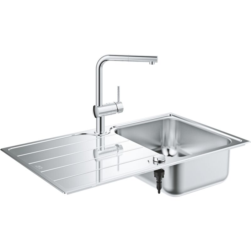 Grohe - K500 set évier de cuisine à encastrer + mitigeur monocommande, chrome (G31573SD1)