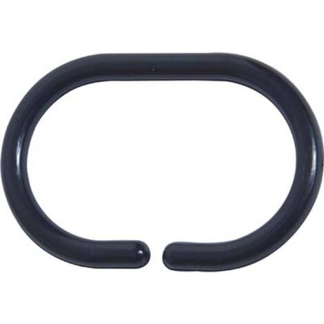 Set von 12 duschringen pp - schwarz - Tendance