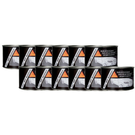 Set von 12 feinen Aluminiumspachteln für Karosseriereparaturen - SIKA MRP Aluminium - Grau - 2,5kg