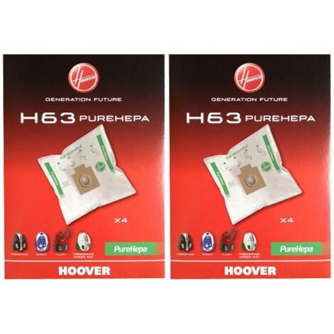 Set von 2 Beuteln mit Taschen (x4) H63 für Hoover Vakuumreiniger