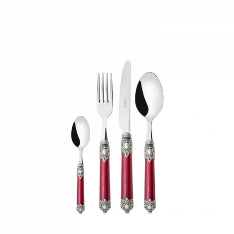 Set von 24 Teilen in Box Compact Renaissance Renaissance Antico Red Marmorized Silver Bugatti