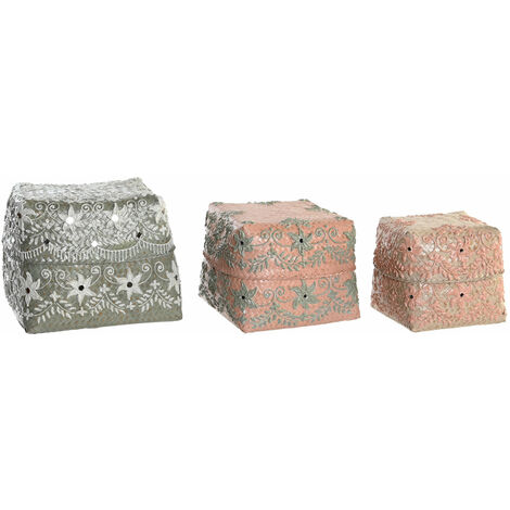 Set von 3 Bambuskörben 27x27x23 22x19 19x17 Multicolor -Bambusmaterial Multicolor -Farbfamilienfamilienkörbe und Caits Details