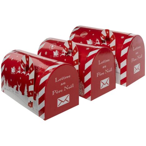 Set von 3 Geschenkboxen Briefkasten rot - Feeric lights & christmas