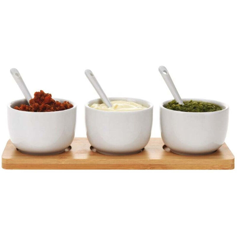 Mm_Unverified_Brand Set Von 3 Schüsseln Für Vorspeisen, Snacks, Dressings - 7 Elemente