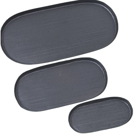 Set von 3 schwarz geschnitzten Aluminiumtabletts 21X11+30x15+40x20x1.5cmpour Alle Stile, um dem Haus eine Note zu verleihen