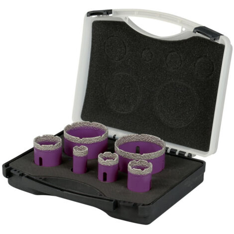 Set von 6 SIDAMO Diamanttrockenbohrkronen - M14 Ø22/30/35/42/68/76 mm - 11101450