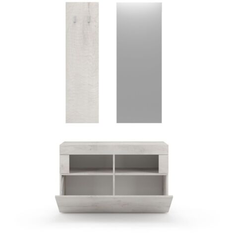 Set von Eingangsmöbeln, Kollektion ISORA, Farbe Weiß-Eiche