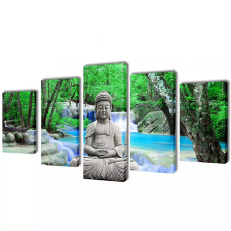 Set von gedruckten Buddha-Wandbildern 200 x 100 cm