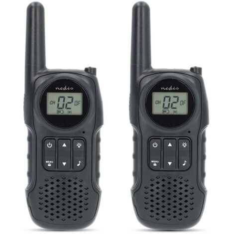 Set walkie talkie 2 portatili fino a 10 km canali di frequenza 8 pttvox fino a 3 ore uscita cuffie nero