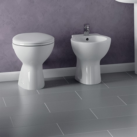 Wc E Bidet Ideal Standard.Set Wc E Bidet A Terra Quarzo Palio Ideal Standard Setwcbidetquarzo Palio