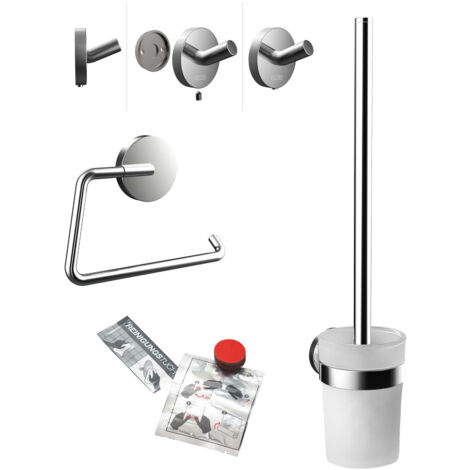 Set WC rond emco avec porte-papier, set de brosses et set