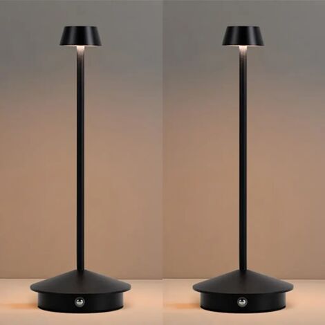 Set wiederaufladbarer LED-Tischlampen, 4000 Milliamperestunden, schwarz, für Restaurant, Bar und Schlafzimmer